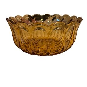 Vintage Anchor Hocking Fairfield Amber Glass Serving or Fruit Bowl